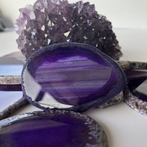 Agate slice purple 